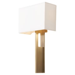 Blade Sconce, Golden Bronze patina with aquarelle shade