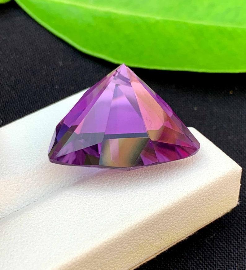Blader Trillion Cut Amethyst Gemstone: 37.05 Carats, February Birthstone For Sale 3