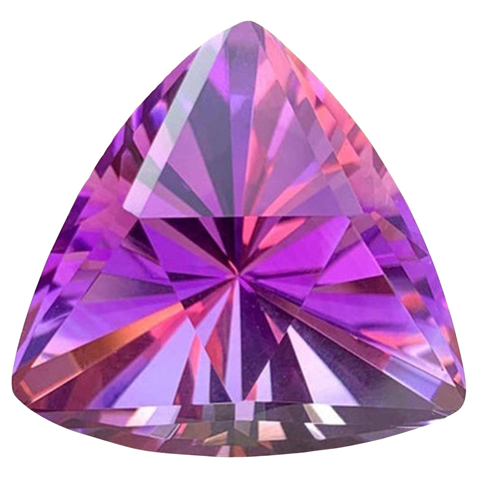 Blader Trillion Cut Amethyst Gemstone: 37.05 Carats, February Birthstone For Sale