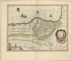 Blaeu Biscay Map, Basque Country Bilbao Cantabria Spain, c.1642