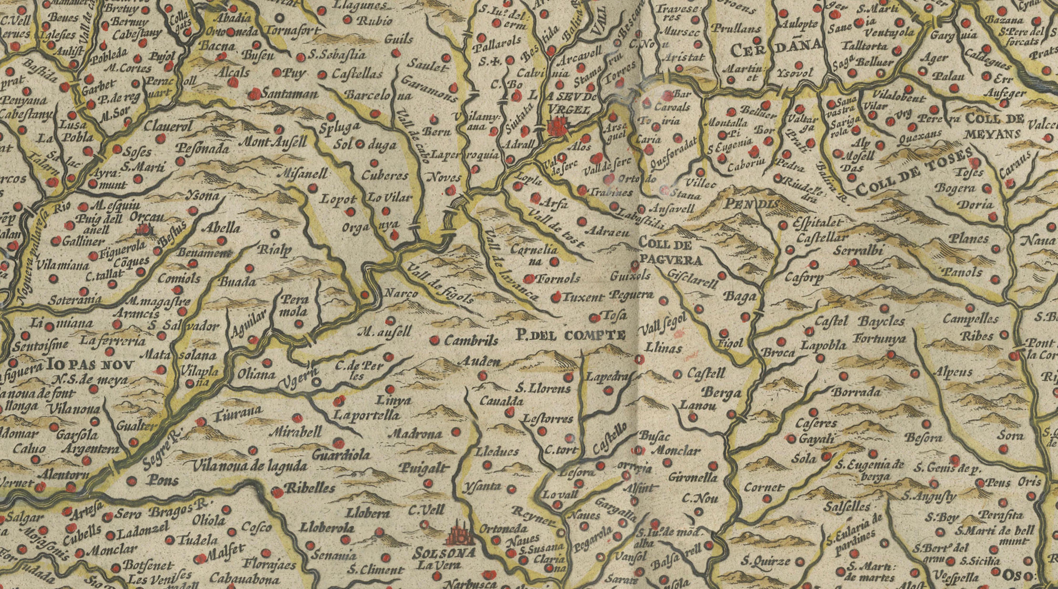 Blaeu Catalonia Map, Barcelona & Mediterranean Coast Spain, c.1642