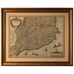 Blaeu Catalonia Map, Barcelona & Mediterranean Coast Spain, c.1642