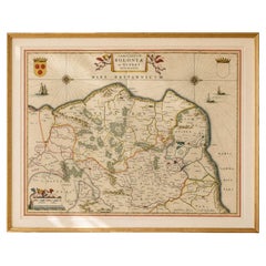 Blaeu Map of Boulogne & Calais Coast – Maritime France, Ships c.1642