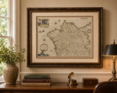 Blaeu Map of Galicia Spain, Decorative Dutch Golden Age Map, 1642