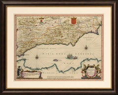 Blaeu Map of Granada & Murcia Spain, Andalusia Mediterranean Coast, 1642