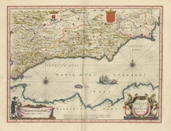 Blaeu Map of Granada & Murcia Spain, Andalusia Mediterranean Coast, 1642
