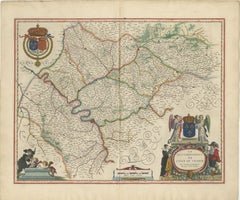 Blaeu Map of Île-de-France – Paris Region with Royal Arms, c.1642