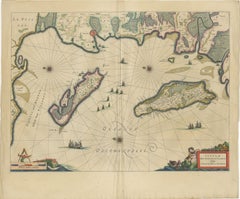 Blaeu Map of Île de Ré & Oléron, La Rochelle Coast France, c.1642