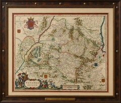 Blaeu Karte von Navarra - Navarra Regnum, dekorative Pyrenäenkarte, 1642