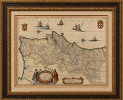 Blaeu Map of Portugal – Portugallia et Algarbia, Antique Iberia Map, 1642