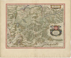 Blaeu Map of Savoy & Alps, Geneva Piedmont France Italy, c.1642