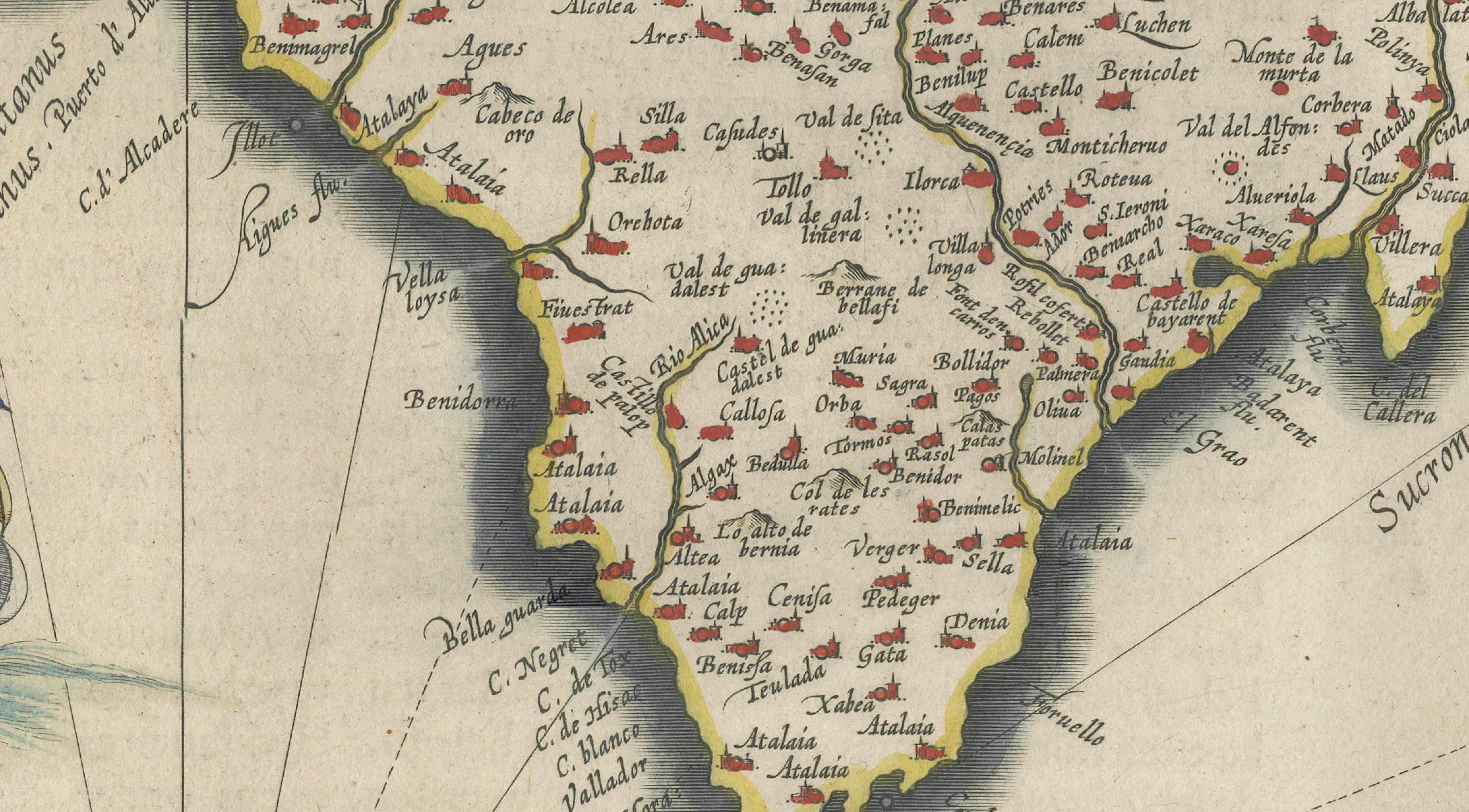 Blaeu Map of Valencia – Valentia Regnum, Decorative Mediterranean Chart, 1642