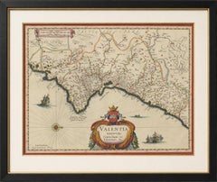 Blaeu Map of Valencia – Valentia Regnum, Decorative Mediterranean Chart, 1642