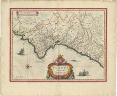 Blaeu Map of Valencia – Valentia Regnum, Decorative Mediterranean Chart, 1642