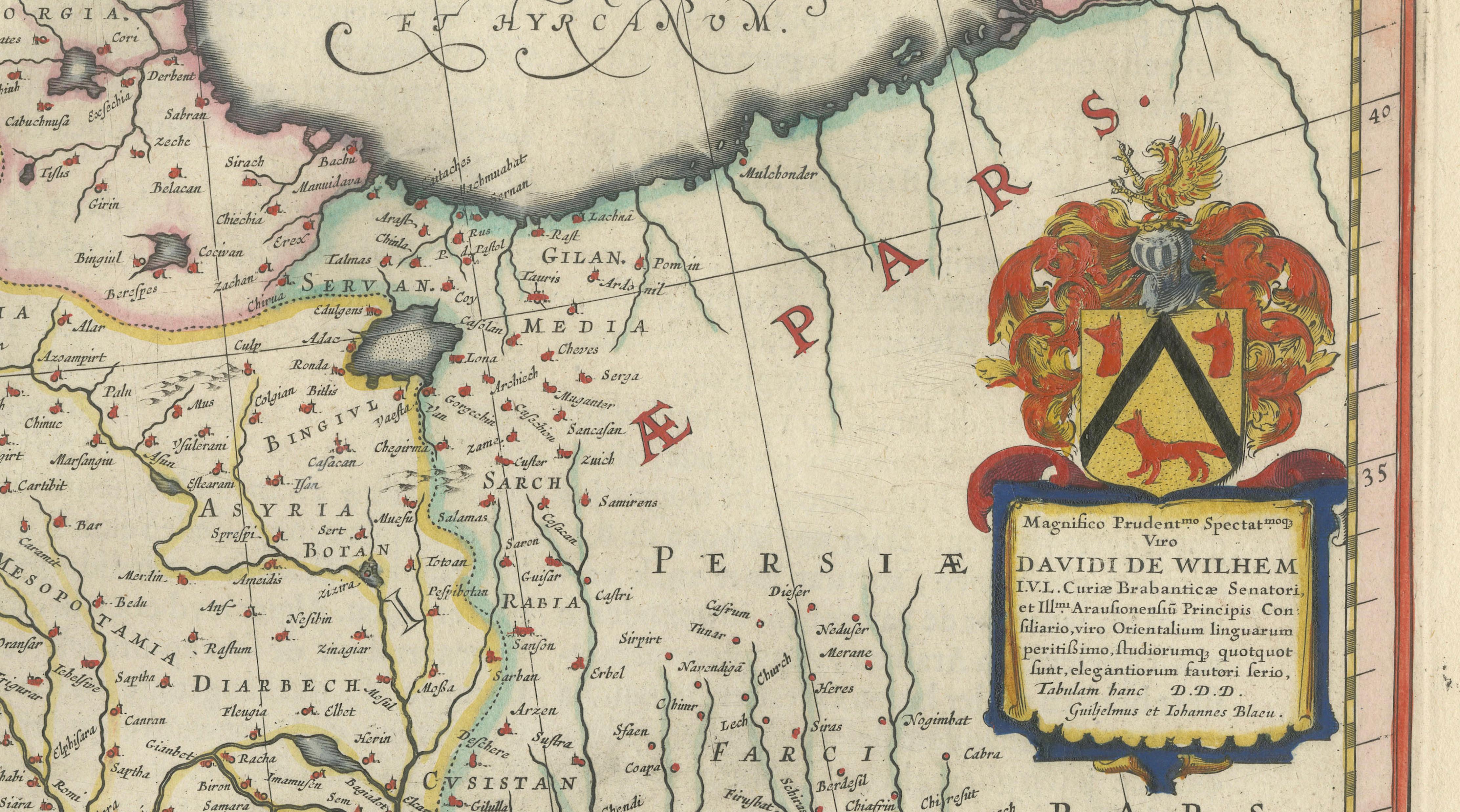 Blaeu Ottoman Empire Map, Turcicum Imperium, Figural Cartouche, 1642