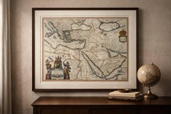 Blaeu Ottoman Empire Map, Turcicum Imperium, Figural Cartouche, 1642