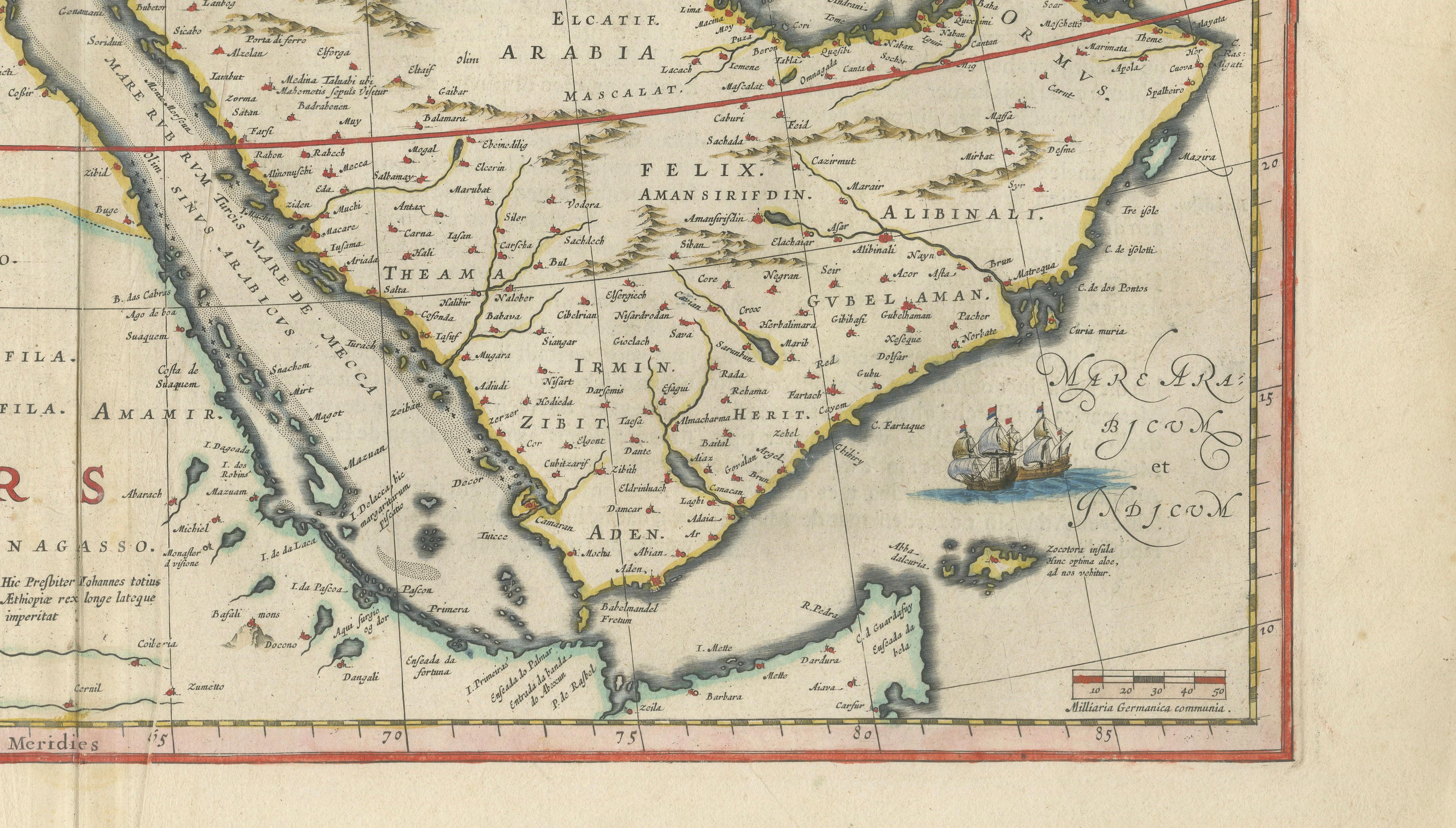Blaeu Ottoman Empire Map, Turcicum Imperium, Figural Cartouche, 1642