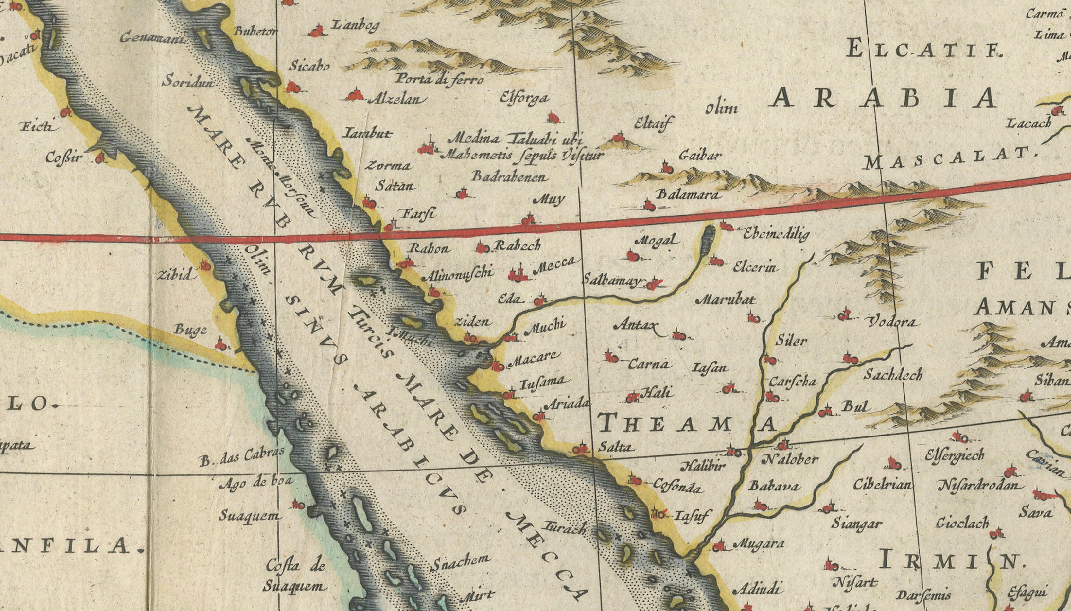 Blaeu Ottoman Empire Map, Turcicum Imperium, Figural Cartouche, 1642