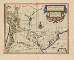 Blaeu Paraguay Map, Rio de la Plata, Antique Engraving, South America 1642