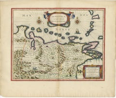Blaeu Venezuela Map – Decorative Caribbean & Nueva Andalusia Chart 1642
