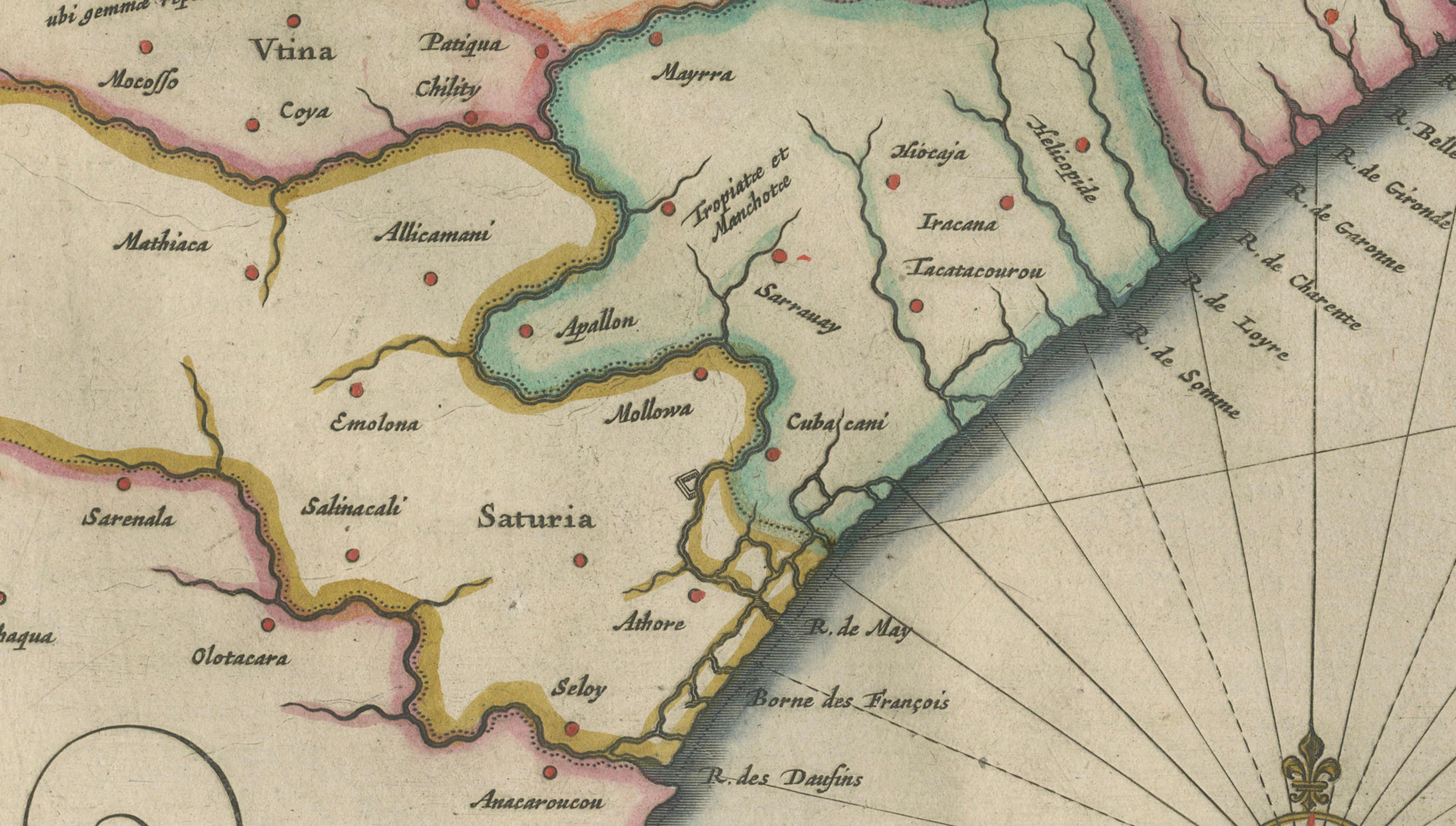 Blaeu Virginia and Florida Map – Decorative Early America Chart, 1642