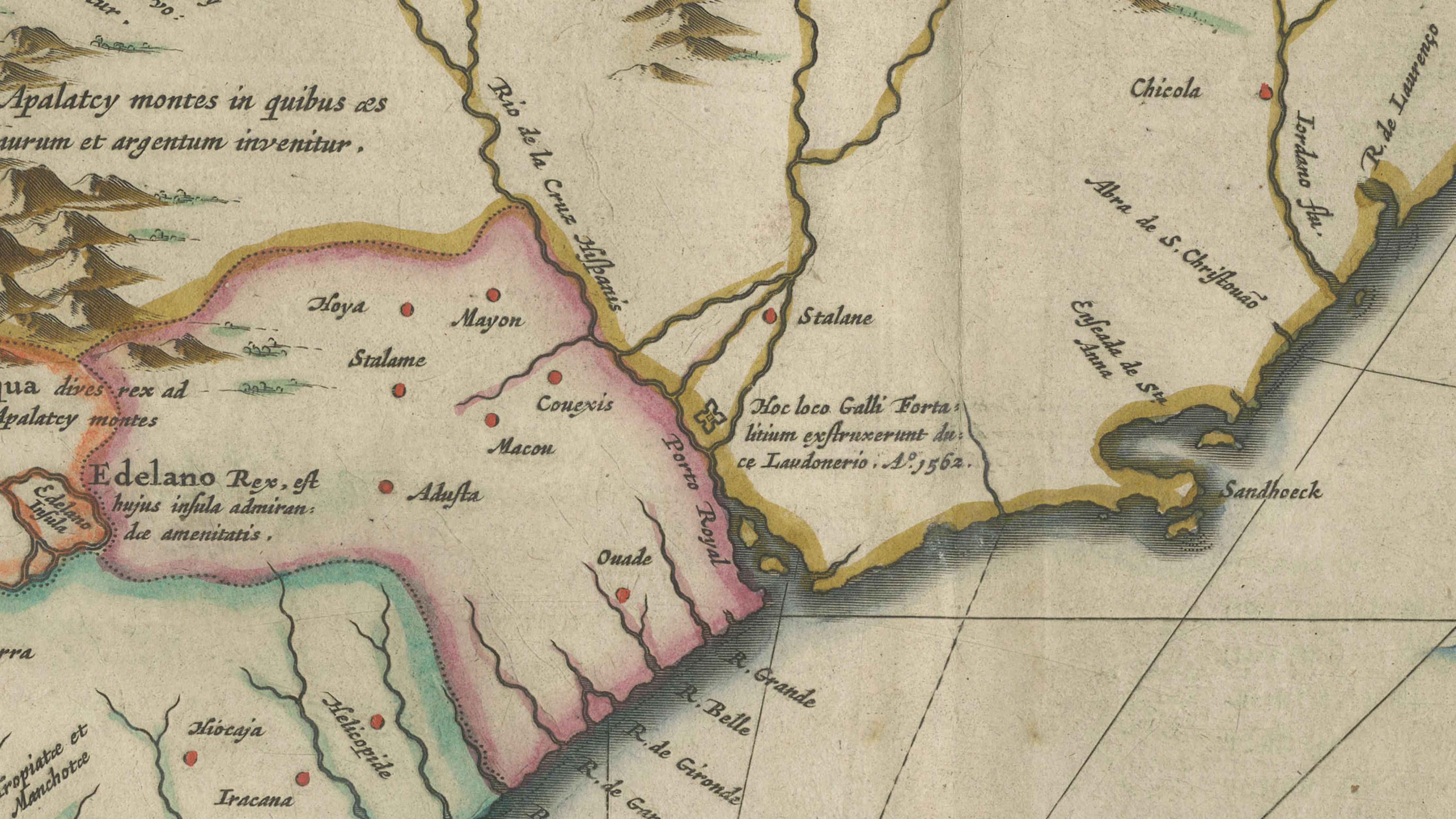 Blaeu Virginia and Florida Map – Decorative Early America Chart, 1642