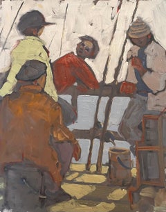 "4 Fishermen" Oil On Canvas by Blago