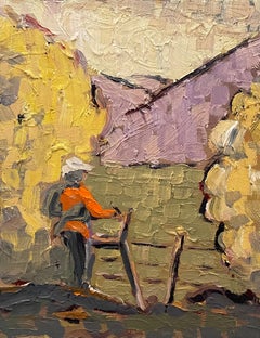 "Man on Hiking Trails" Oil On Canvas by Blago