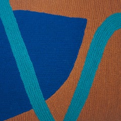 Couverture d'oreiller d'appoint géométrique moderne brodée à la main Blah Squiggle