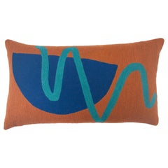 Blah Blah Squiggle Hand Embroidered Modern Geometric Throw Pillow Cover