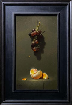 "Approach" Original Oil, Grapes and Orange Segments, Still-Life Painting