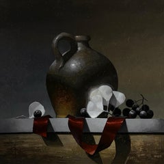 "Polvo y Escarlata" (2023) Por Blair Atherholt, Pintura al óleo original sobre panel