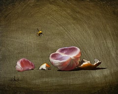 "Estudio sobre el pomelo" de Blair Atherholt, pintura al óleo original de bodegón de frutas