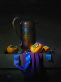 Longitud de onda-Pintura realista original de bodegón contemporáneo- arte moderno