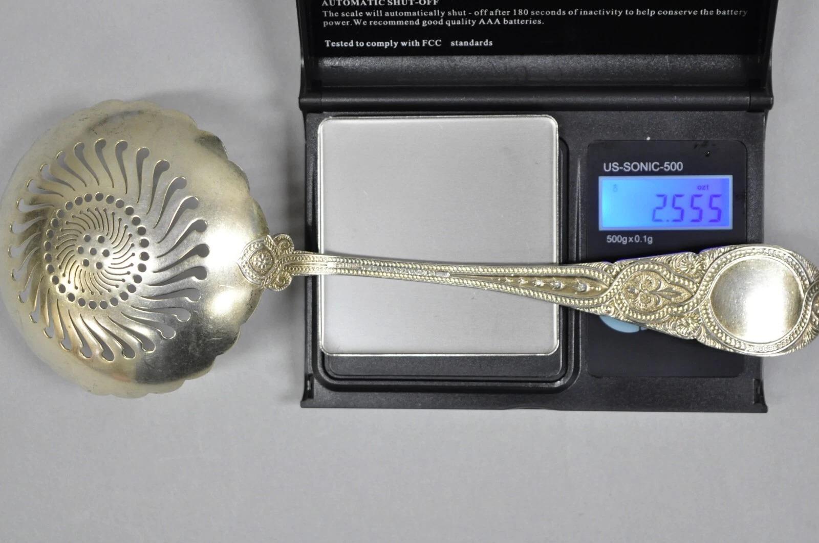 Blair & Crawford Sterling Silver Sugar Sifter Spoon w/ Red White Blue Enamel For Sale 4