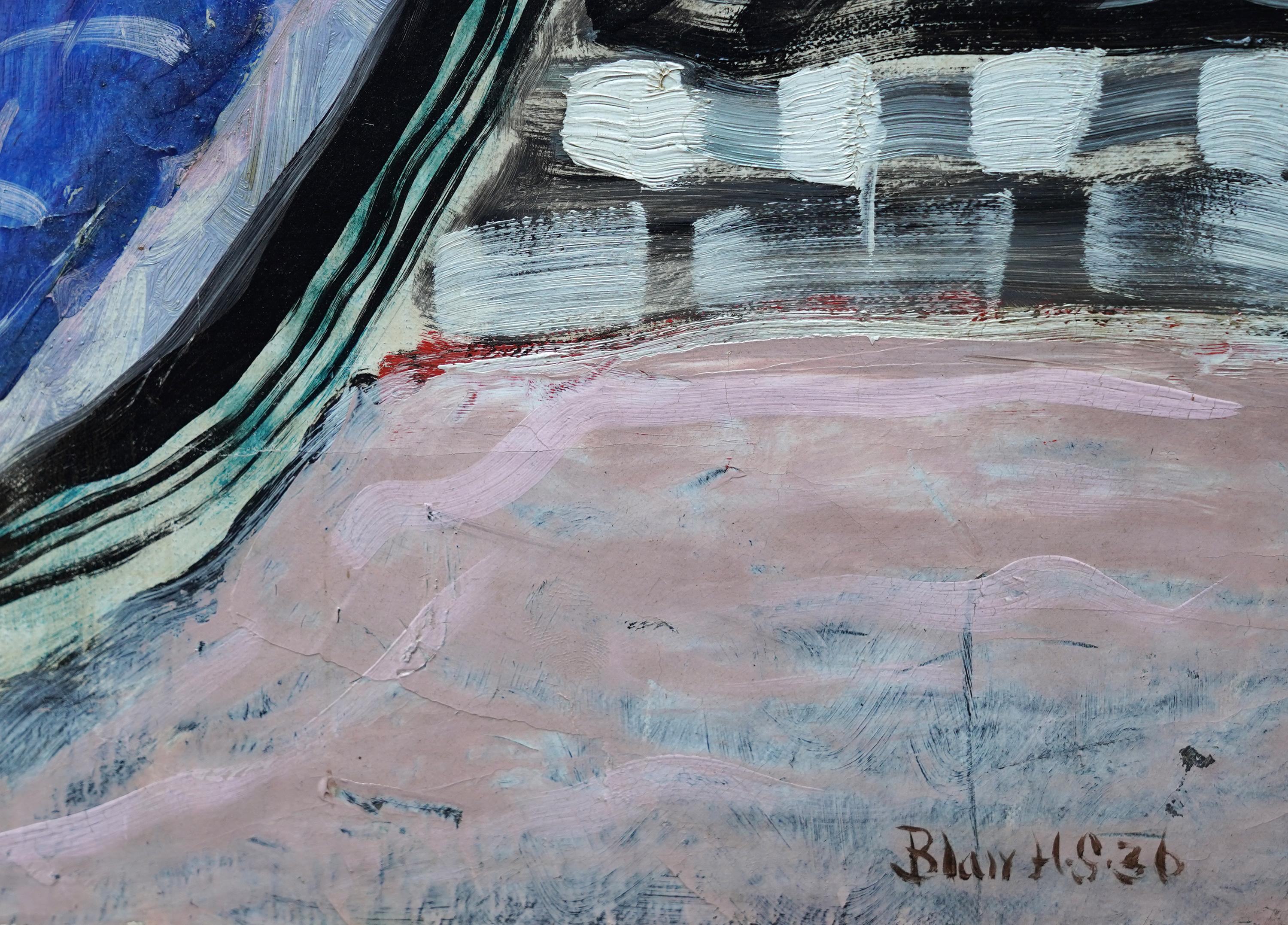 Mito III  - Británico 1936 Arte moderno pintura al temple Ida Graves poeta familia en venta 8