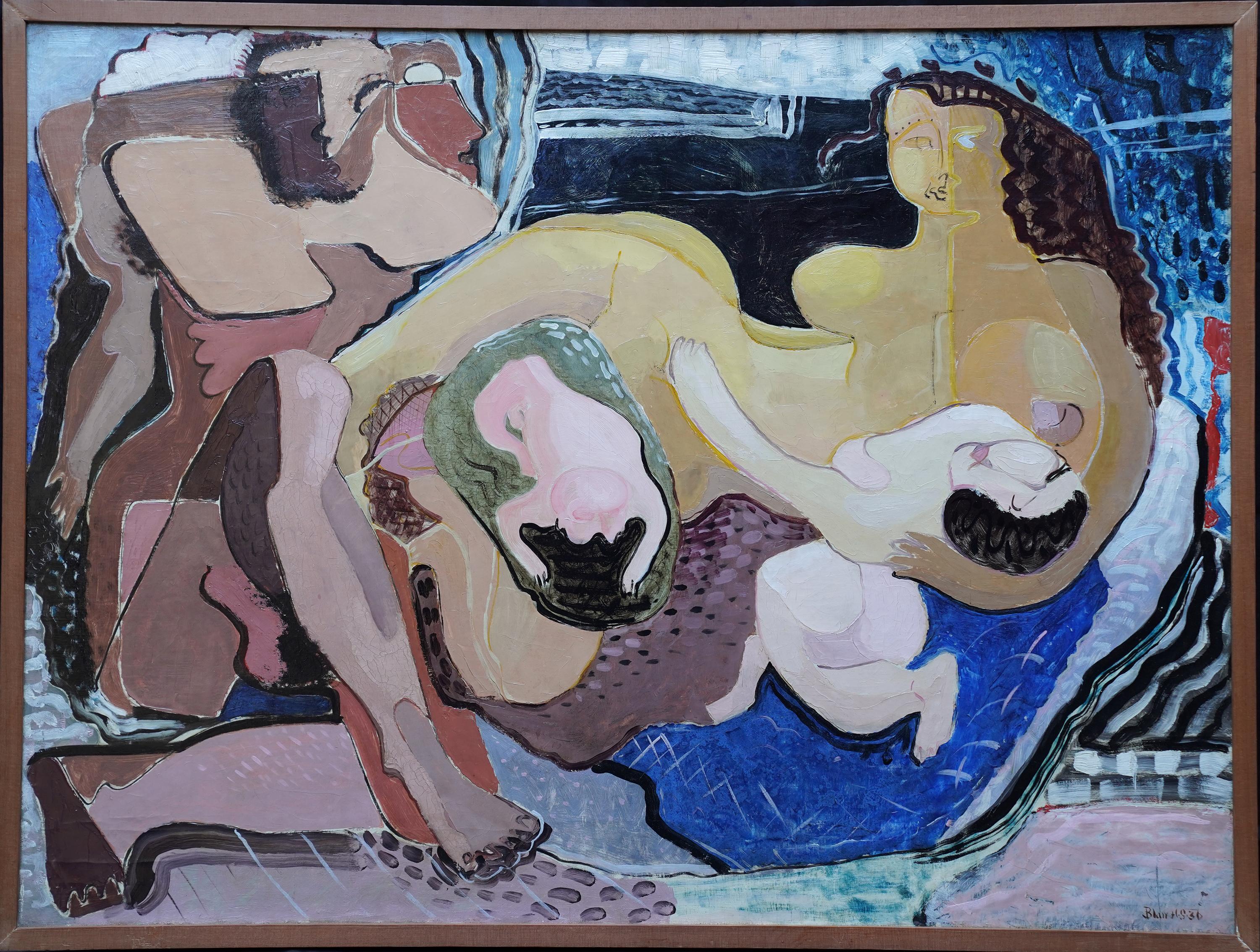 Myth III  - British 1936 Modern art tempera painting Ida Graves poet family  For Sale 13