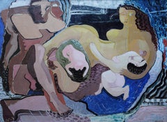 Myth III  - British 1936 Modern art tempera painting Ida Graves poet family