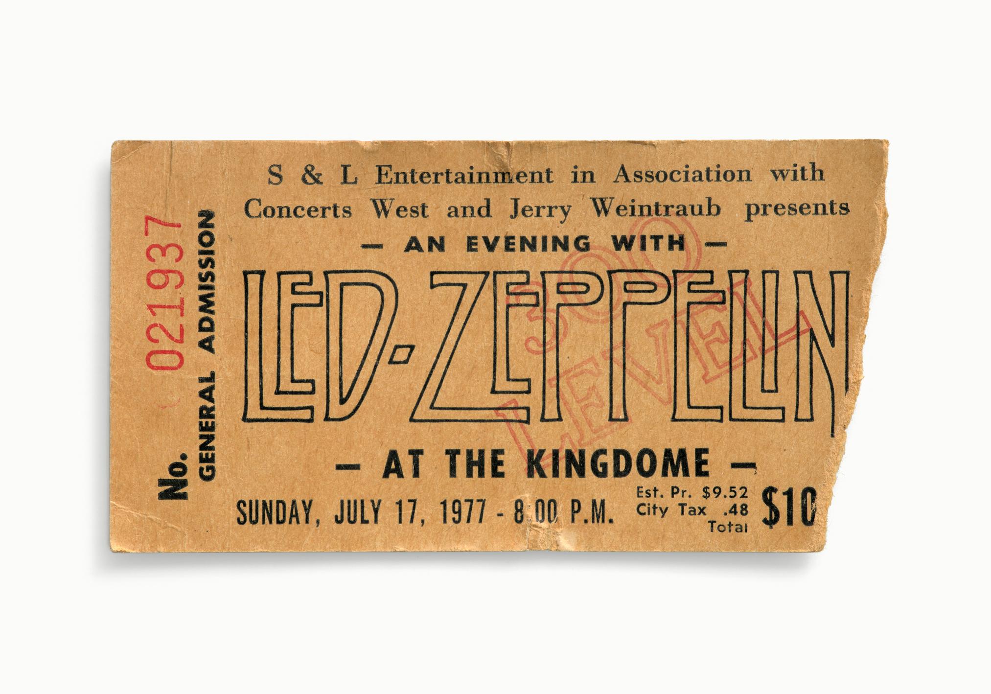 Color Photograph Blaise Hayward - Tickets Please - Led Zeppelin, Seattle 1977