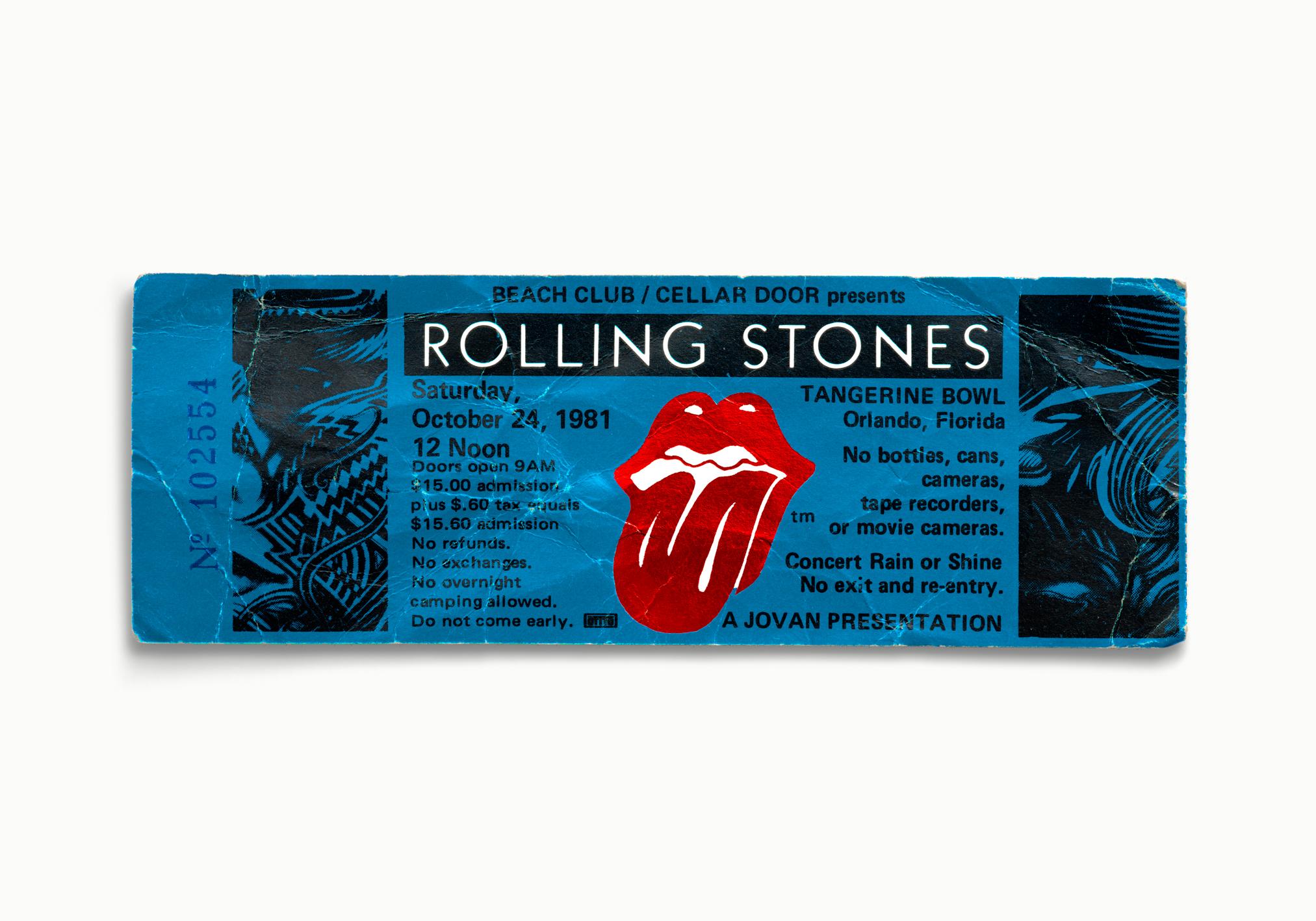 Color Photograph di Blaise Hayward - Tickets Please - The Rolling Stones, Tangerine Bowl, Orlando, Florida 1981