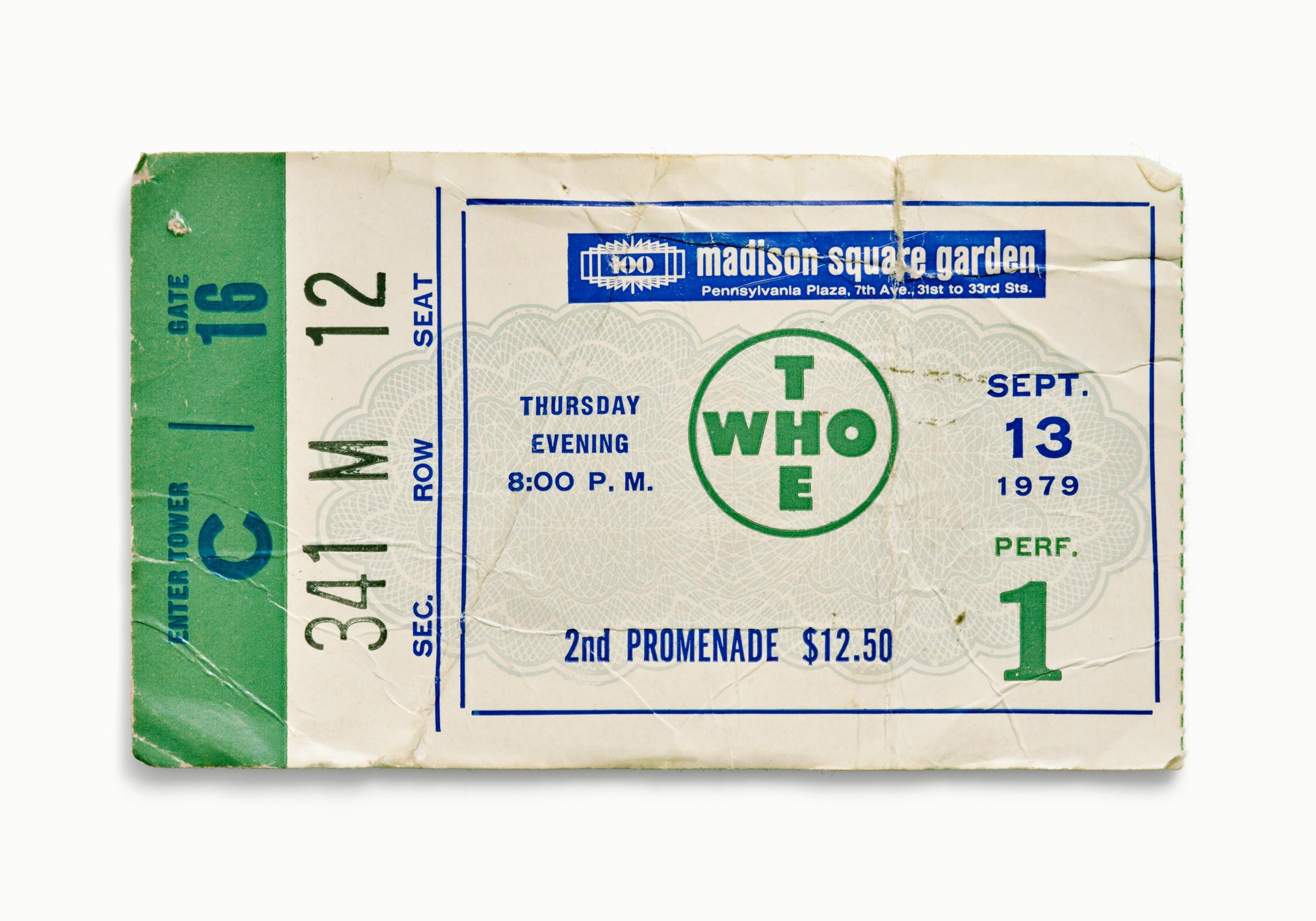 Still-Life Photograph di Blaise Hayward - Biglietti per favore - The Who, Madison Square Garden, New York, NY 1979