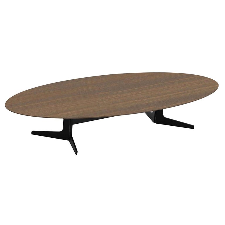 Blake Oval Coffee Table with Oakwood Top For Sale