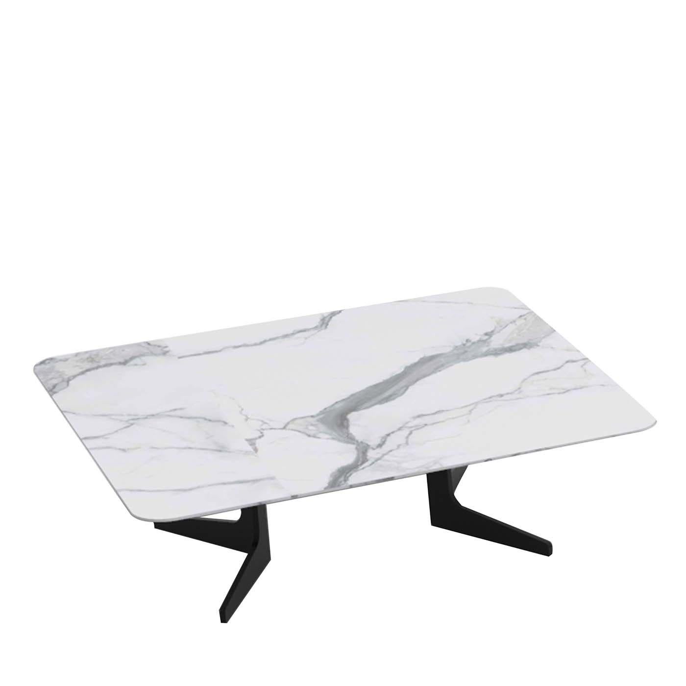 Italian Blake Rectangular Coffee Table with Calacatta Marble Top