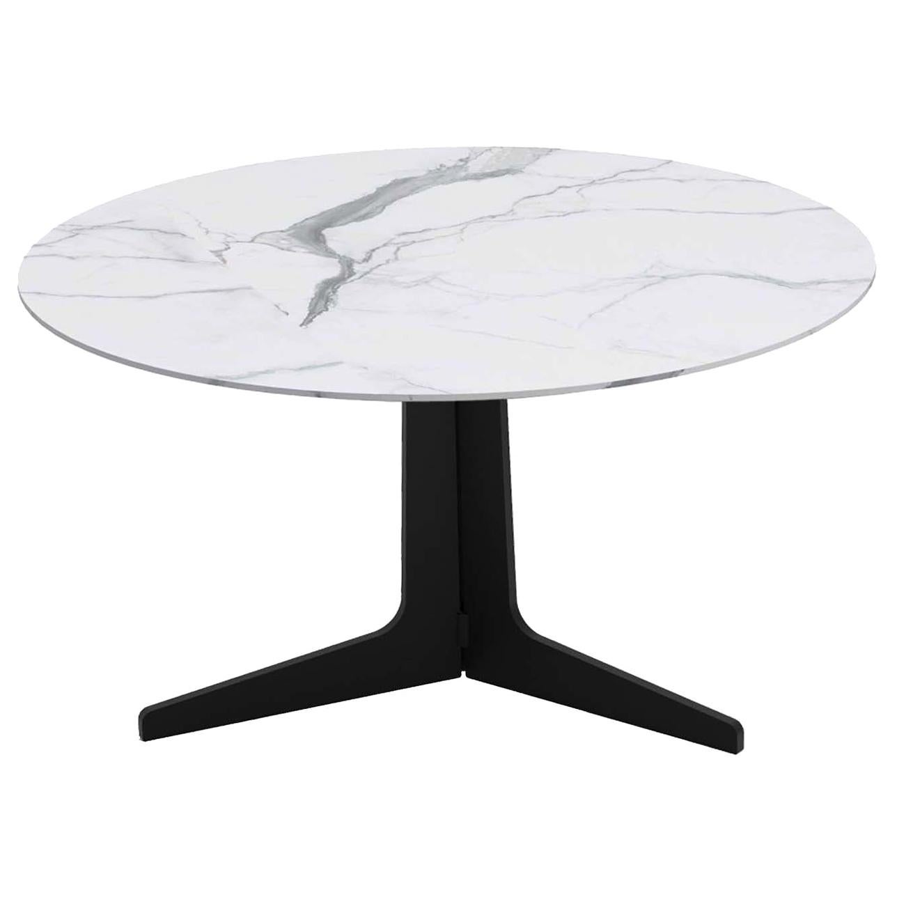 Blake Round Coffee Table with Calacatta Marble Top