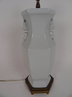 Blanc de Chin Oriental Vase Lamp