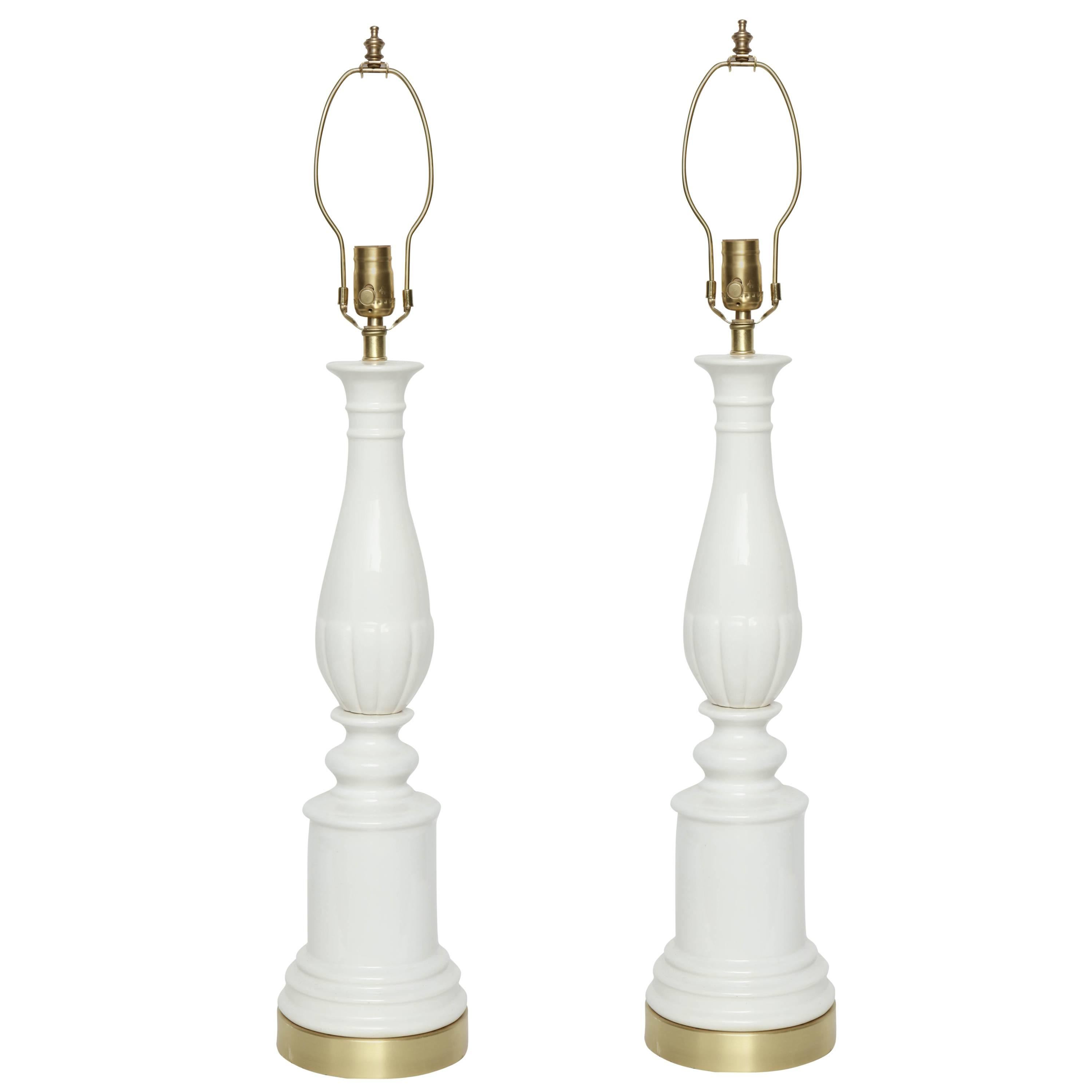 Blanc De Chine Baluster Porcelain Lamps