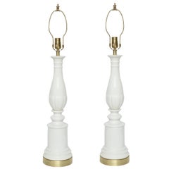 Blanc De Chine Baluster Porcelain Lamps