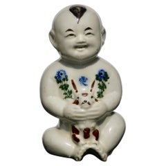 Antique Blanc De Chine Chinese Baby Buddha with Rabbit, 19th Century