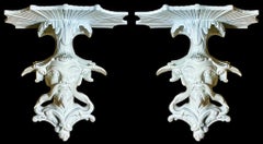 Paire de supports muraux anciens de style chinois d'exportation Blanc de Chine