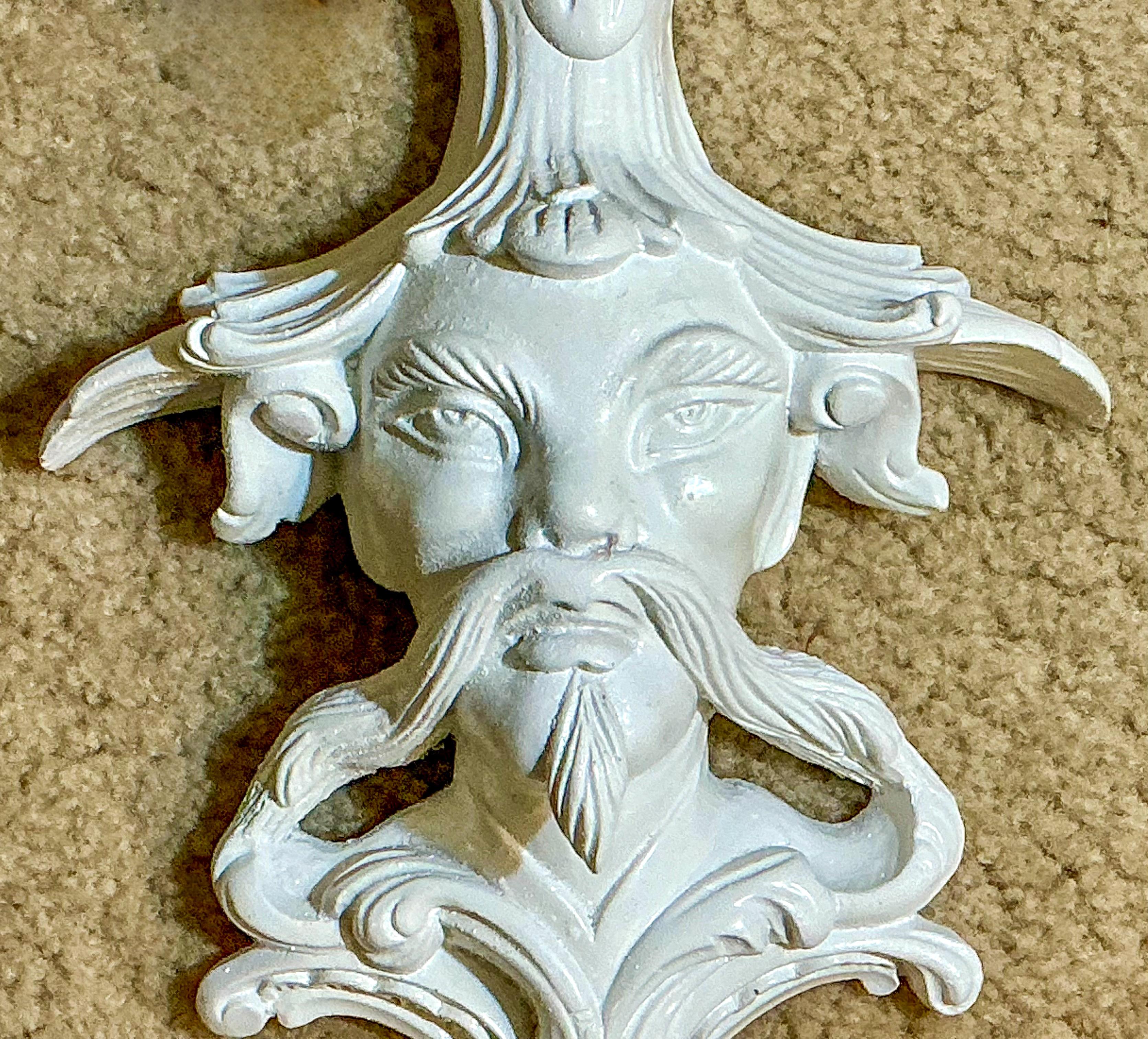 Blanc de Chine Chinese Export Style Chinoiserie Ancestral Wall Brackets - Pair In Good Condition In Kennesaw, GA